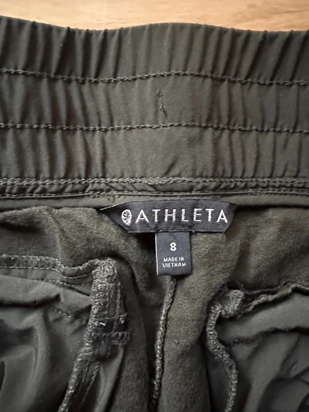 Athleta Cabo Olive Green Linen Joggers 8 - Picture 4 of 6